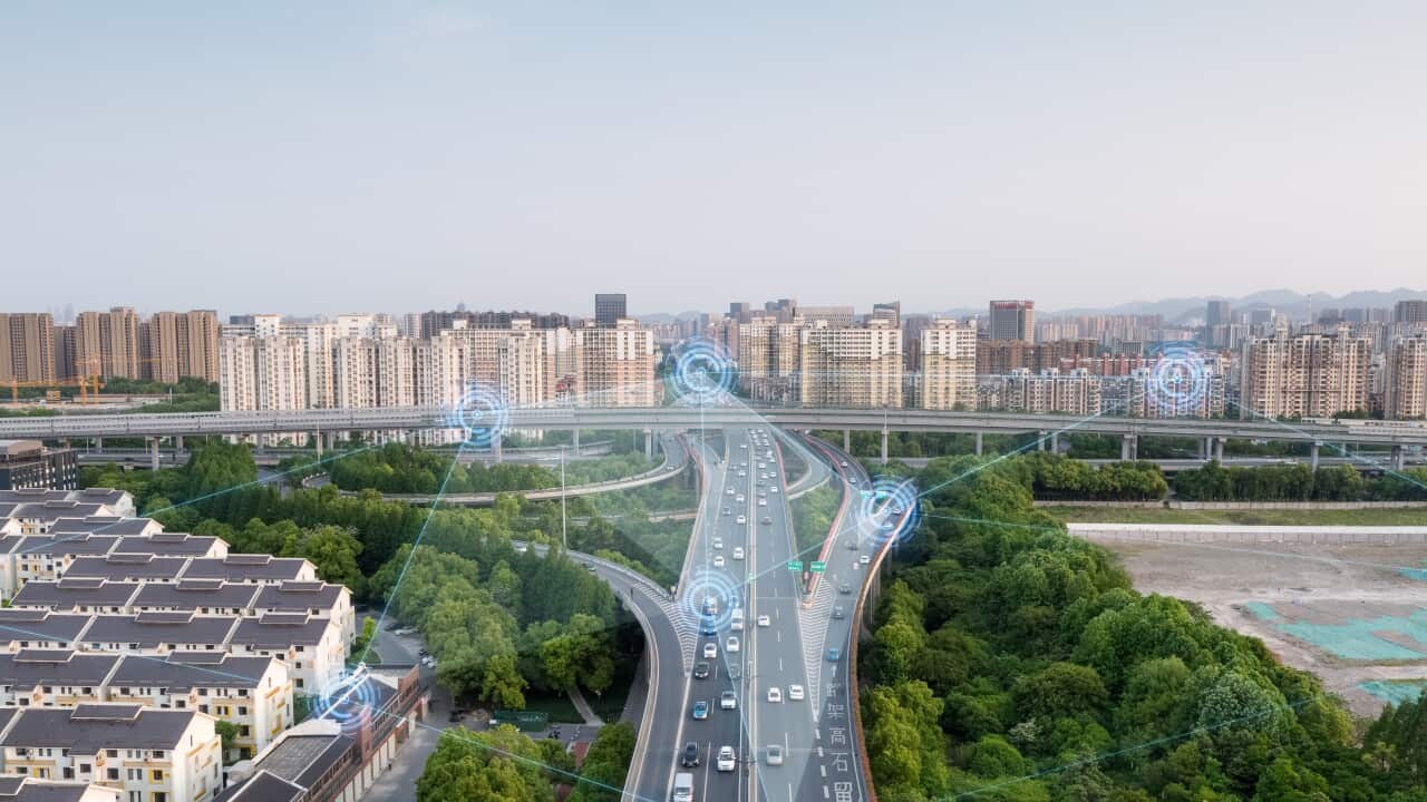 smart transportation with Motorway intersection