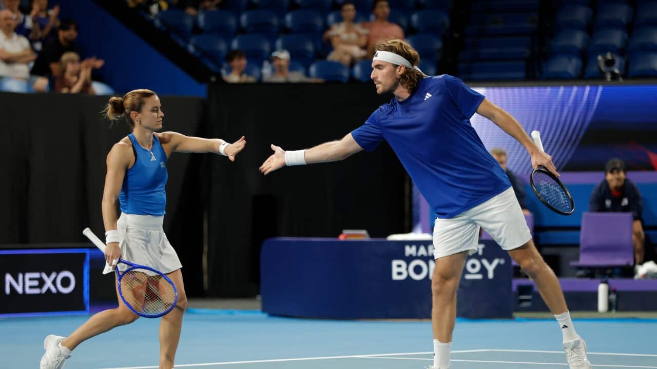 Stefanos Tsitsipas and Maria Sakkari of Greece / AAP Image/Richard Wainwright