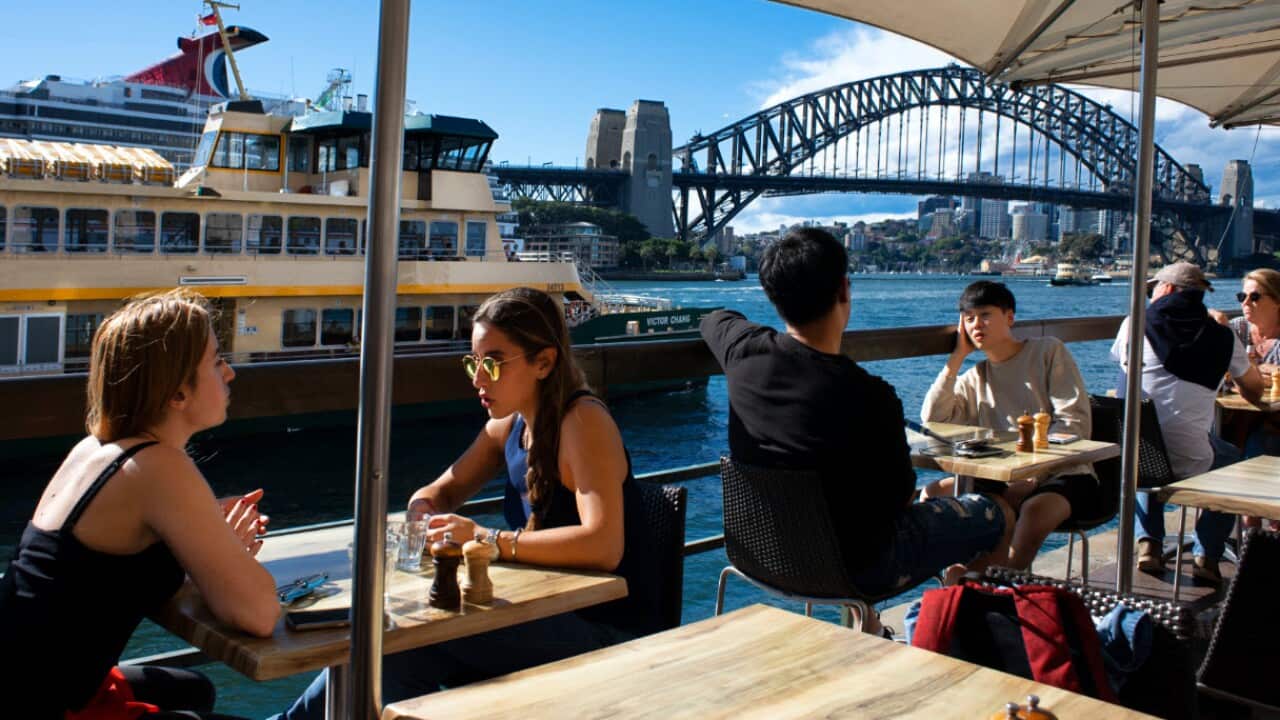 A file photo of people dining at Sydney's Circular Quay.