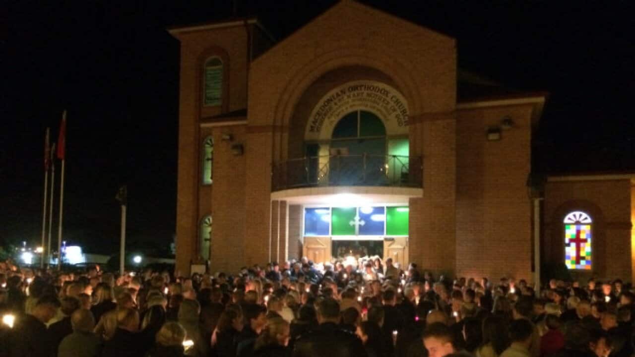 Macedonian Orthodox believers await the news of the resurrection of Christ