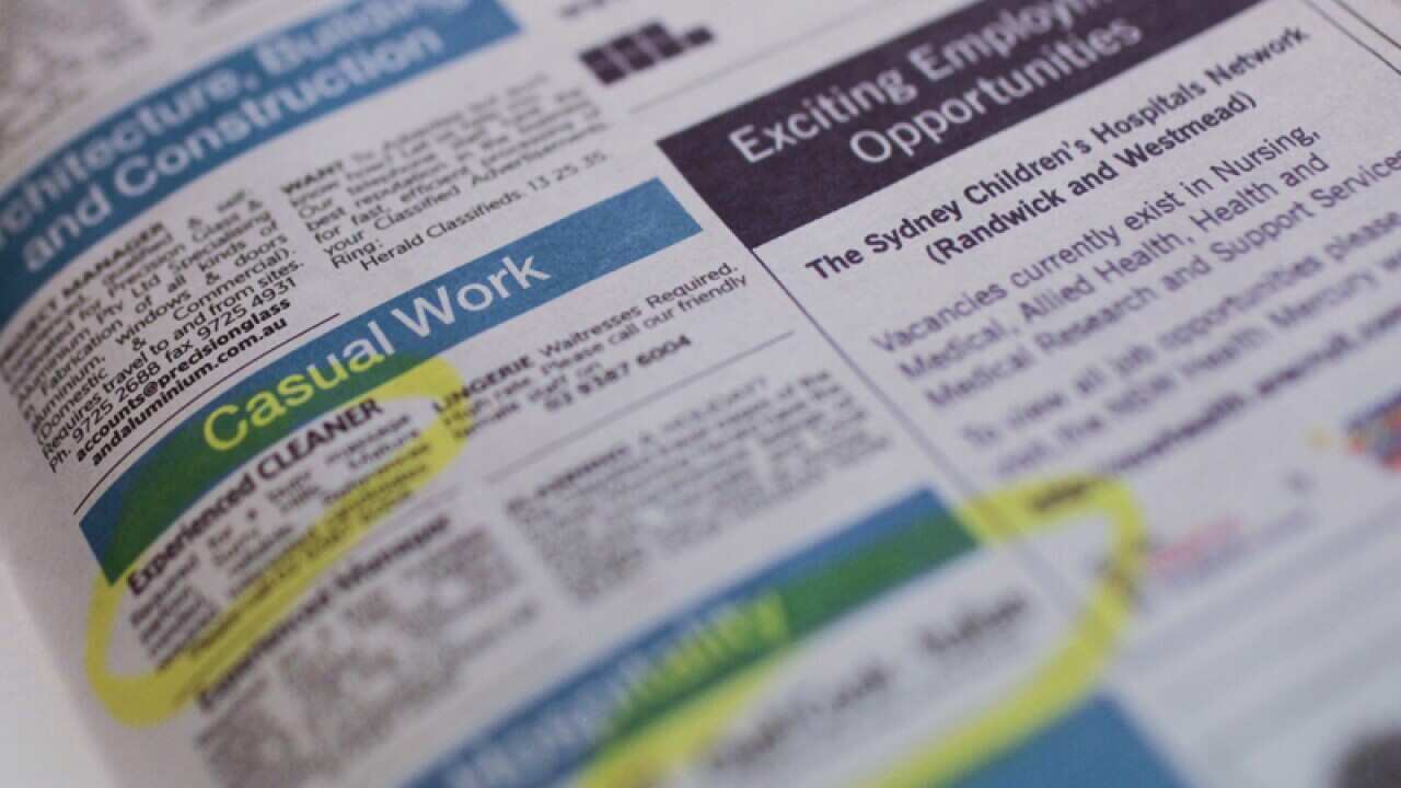 Job advertisements in a newspaper