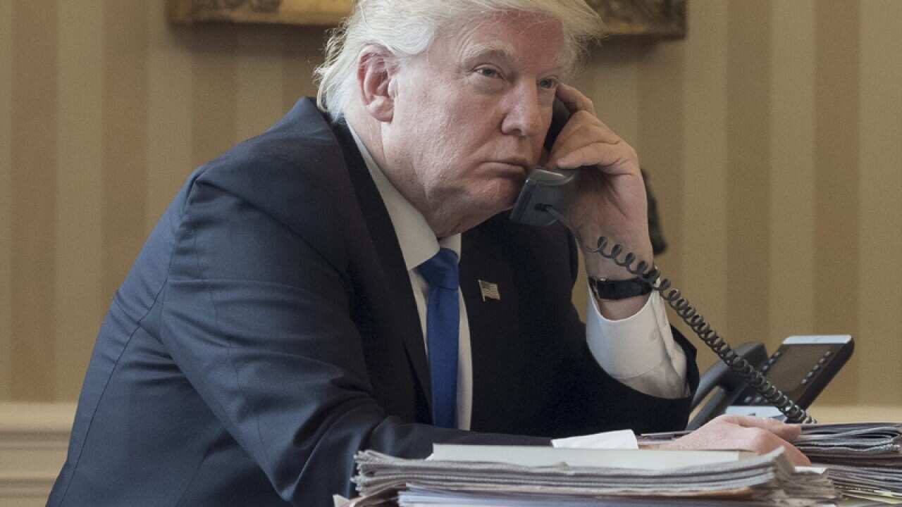 Donald J. Trump speaks on the phone with Vladimir Putin
