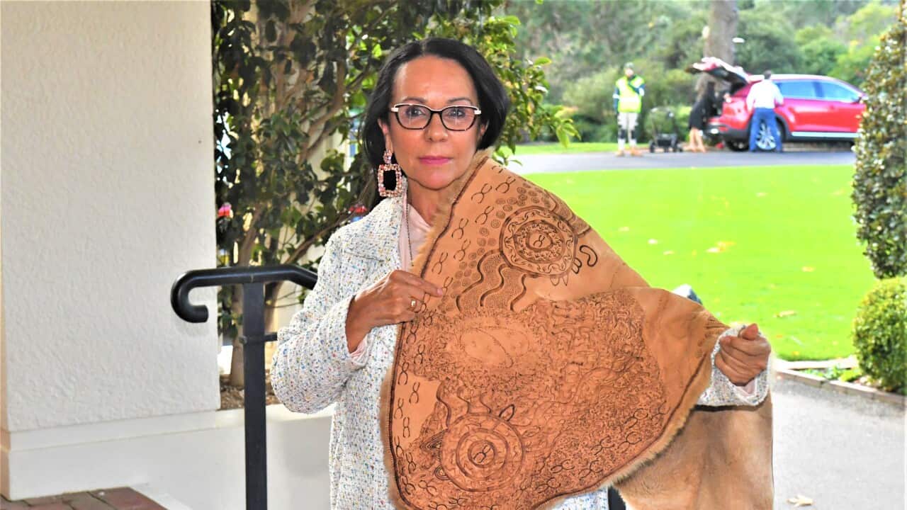 Minister for Indigenous Australians Linda Burney arrives for the swearing-in ceremony at Government House in Canberra, Wednesday, June 1, 2022.