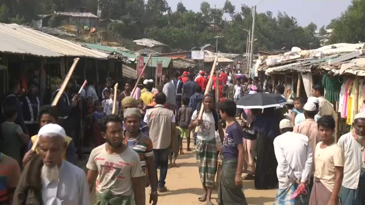 Refugees at the Cox's Bazar camp in Bangladesh