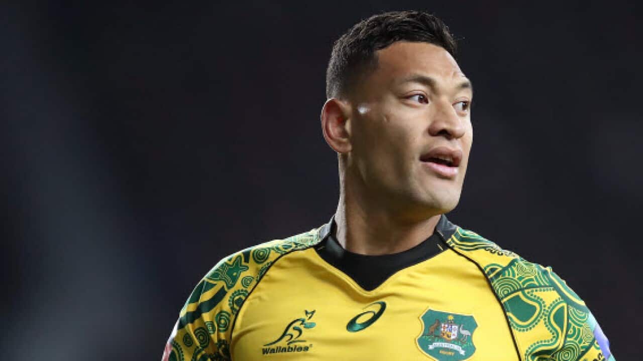A file photo dated 24 Nov 2018 of Israel Folau, playing for the Wallabies.