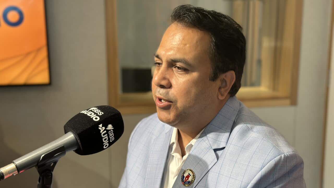 Australian Nepalese Journalist Association (ANJA) President Chirenjebi Raj Devkota at SBS studios Melbourne on Thursday, 13 February 2025.