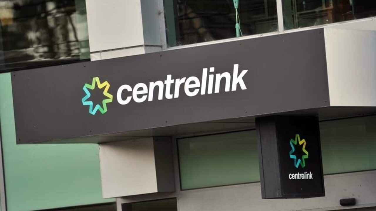 Centrelink signage at the Yarra branch in Melbourne.