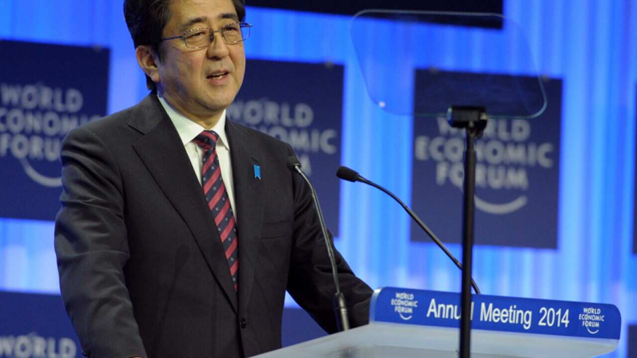Japanese Prime Minister Shinzo speaks in Davos