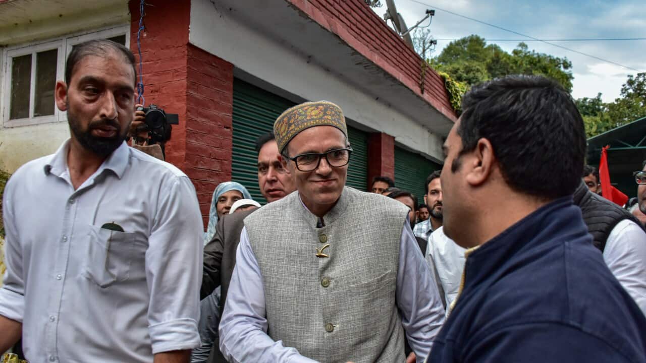 Political parties celebrate poll results in Kashmir, India - 08 Oct 2024