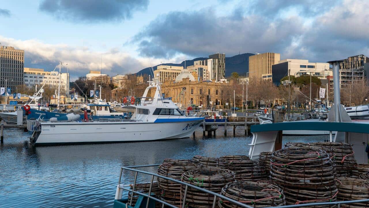 A general view of the Hobart Waterfront in Tasmania.