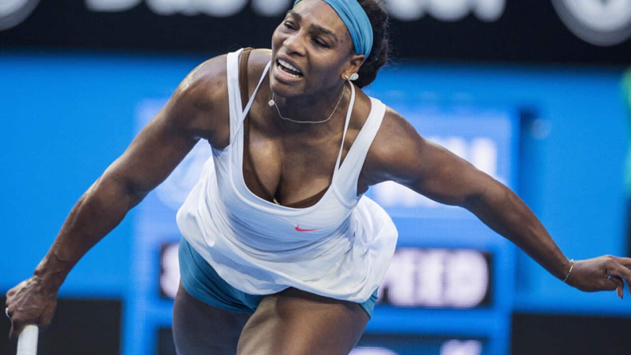 Serena Williams on day 3 of the Hopman Cup
