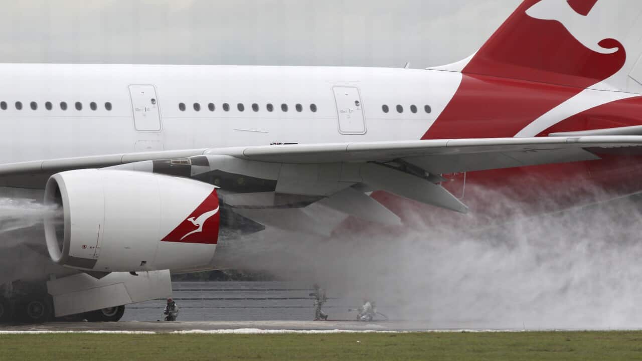 Qantas passenger planemade an emergency landing in Singapore's Changi International Airport