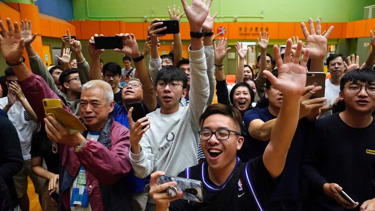 Supporters of pro-democracy candidate