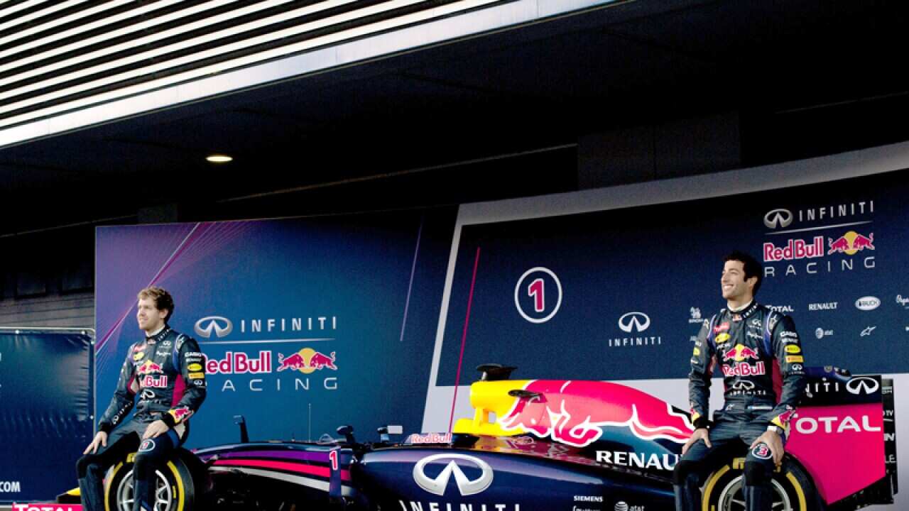 Formula One drivers Sebastian Vettel (L) and Daniel Ricciardo