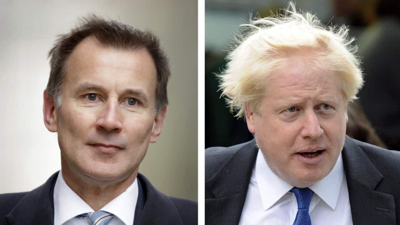 Jeremy Hunt, left, and Boris Johnson, right.