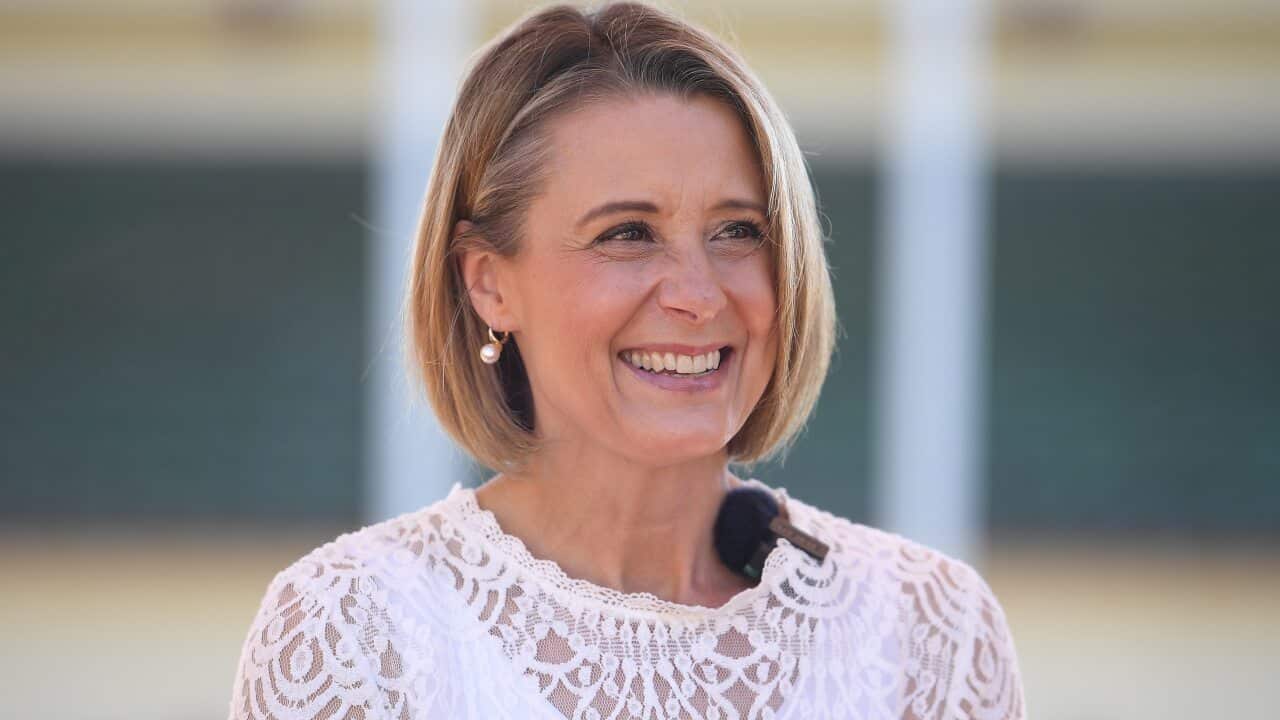 Labor Senator Kristina Keneally speaks to the media during a press conference at The Vietnamese Community Cultural Centre in Sydney, Saturday 11 September 2021.