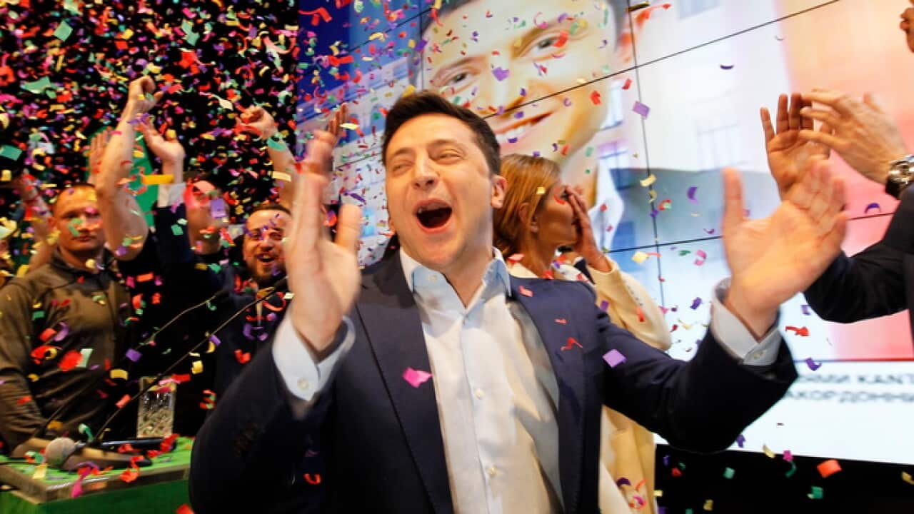 Ukrainian comedian and presidential candidate Volodymyr Zelensky (AAP)