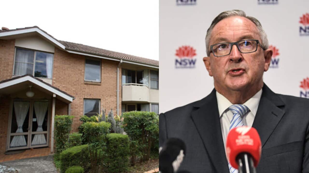 Dorothy Henderson Lodge aged-care facility / NSW Health Minister Brad Hazzard.