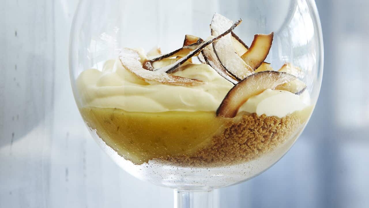 Individual cream lime pies