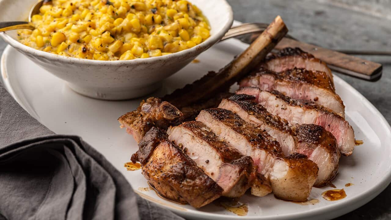 Pork with creamed corn