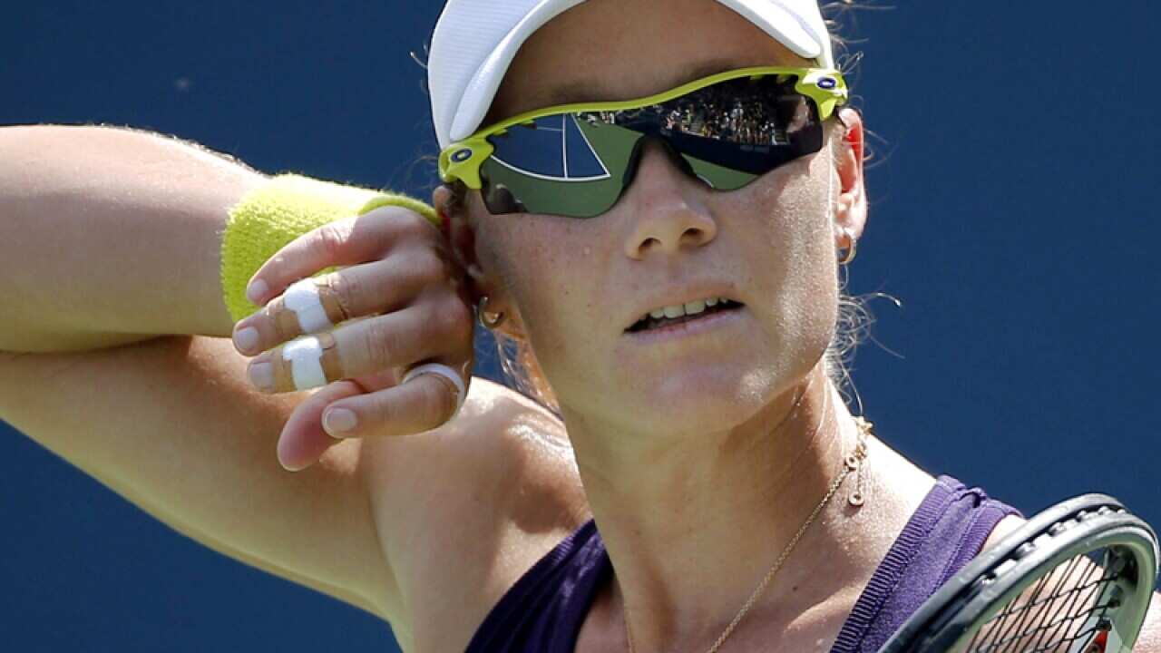 Samantha Stosur during the first round of the US Open