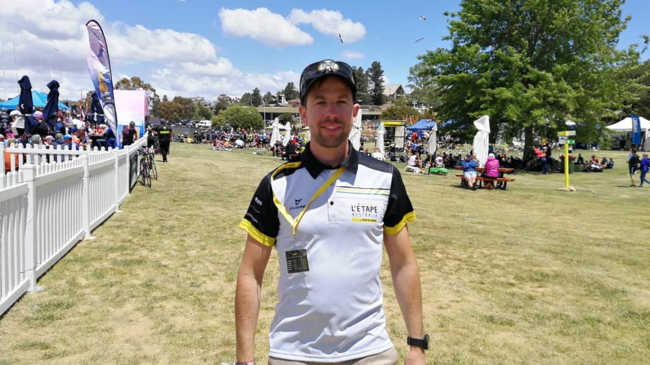 Florent Malezieux, organisateur de l'Etape Australia, sur le circuit à Jindabyne (NSW)
