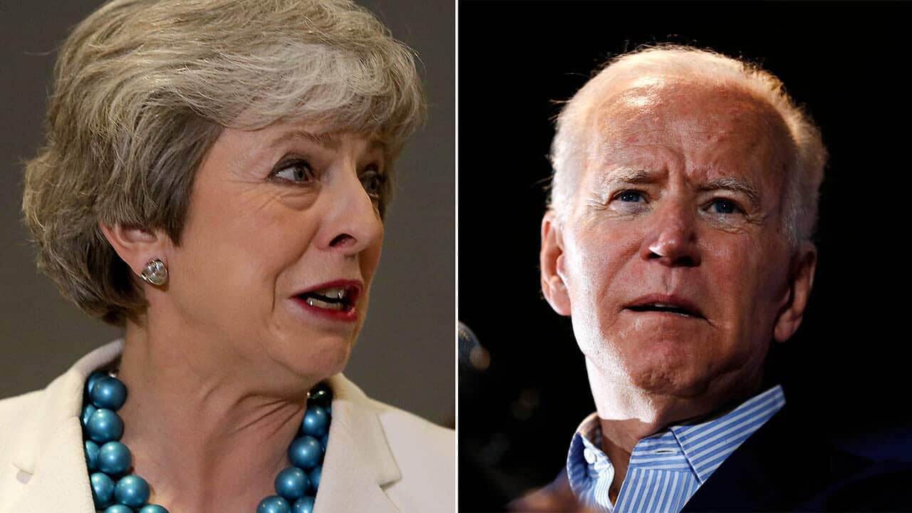 US presidential candidate Joe Biden says Britain's Theresa May asked him for reassurance about the "special relationship" between the UK and US.
