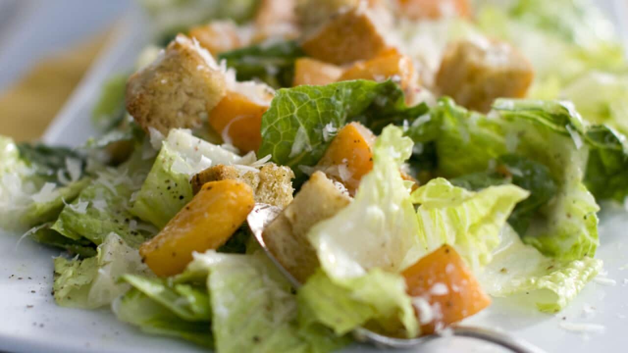 Salad on plate.