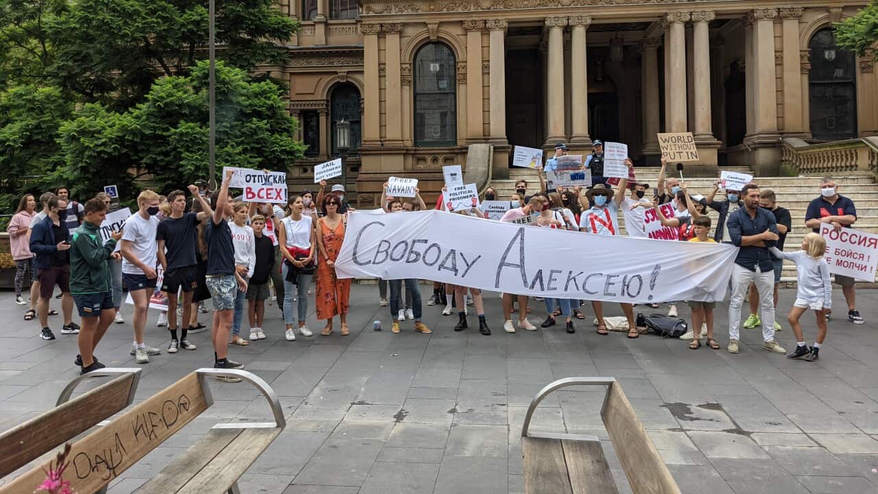 Rallies to support Navalny and Russian opposition in Sydney, 31.02.2021