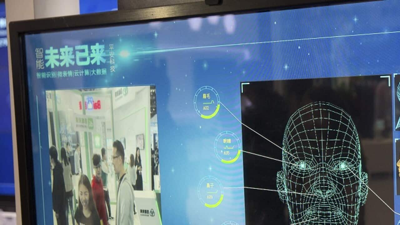 Facial recognition tech at the Global Mobile Internet Conference (GMIC) in Beijing.