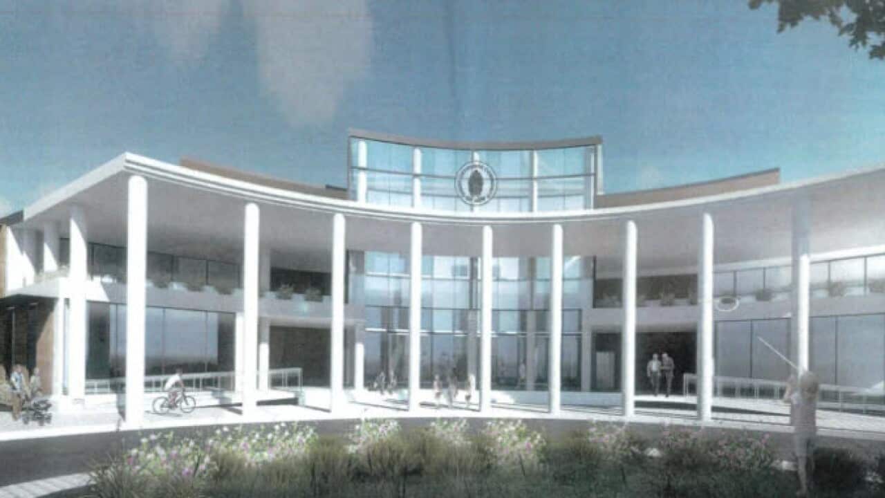 Άποψη του υπό διαμόρφωση σχεδίου για το νέο οίκημα της Κοινότητας.