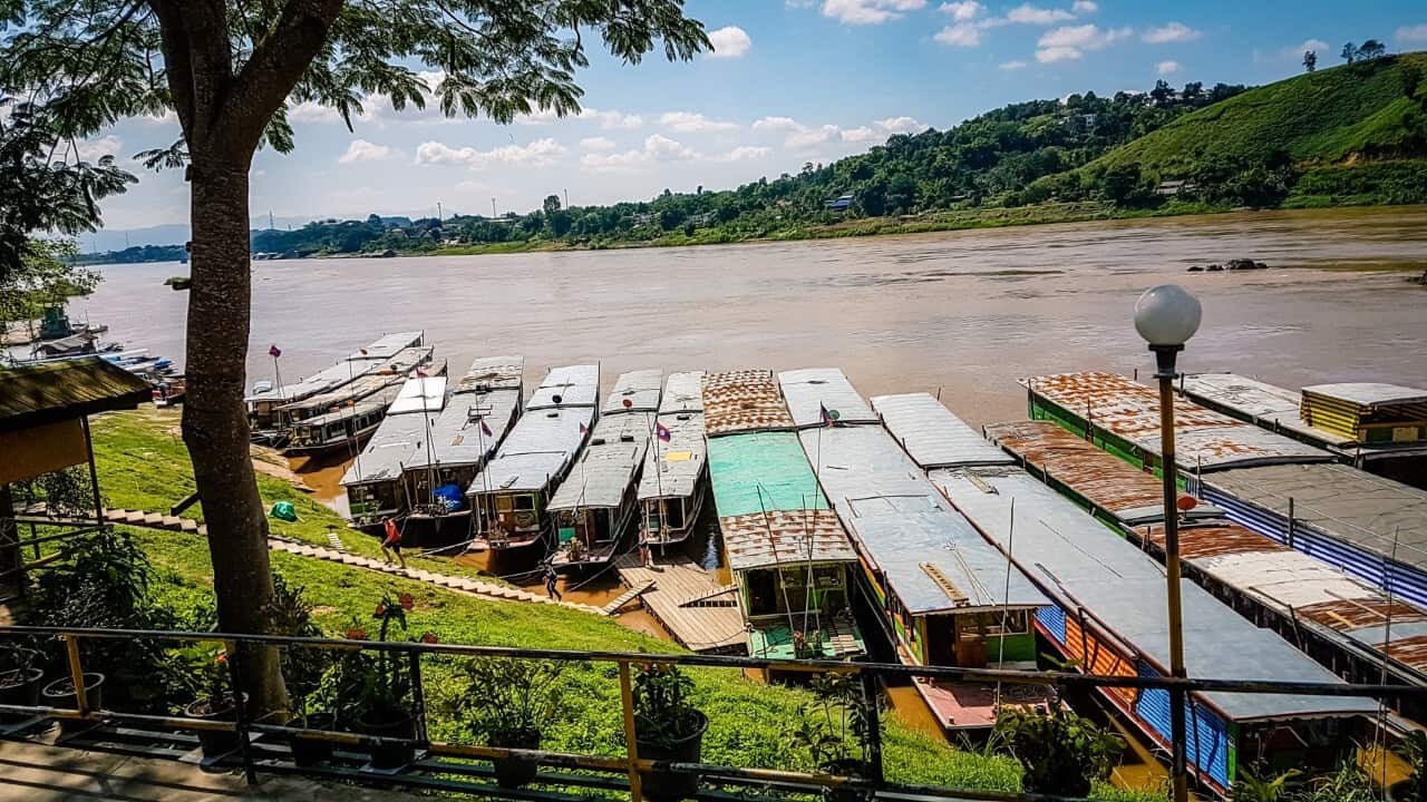 Mekong River Cruise Backpacking Traveller Wanderlust Thailand to Laos Pak Being Village - Getty