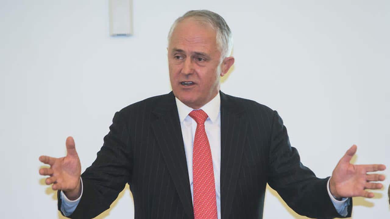 Prime Minister, Malcolm Turnbull addresses the joint party meeting of the coalition in Canberra, Monday July 18, 2016. (AAP Image/Andrew Taylor) NO ARCHIVING