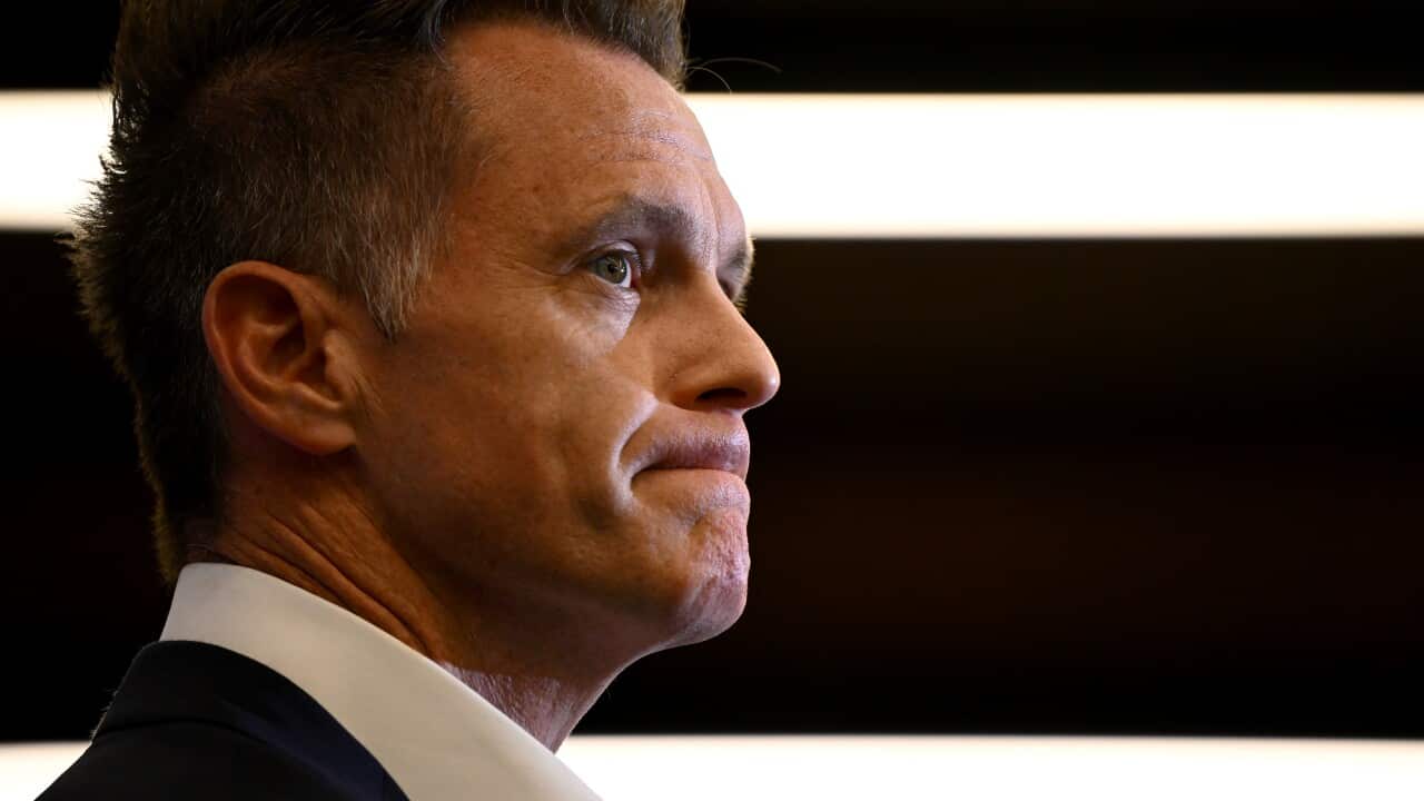 A side-profile of a man in a suit.