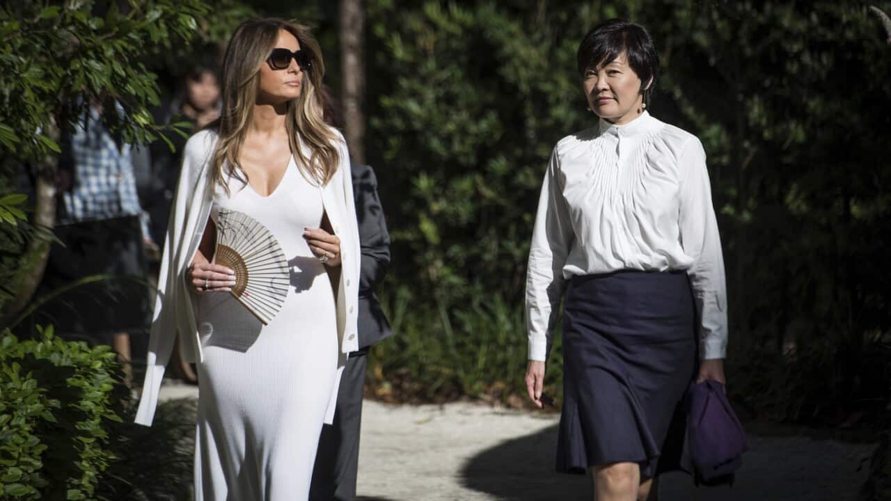 First Lady Melania Trump and Akie Abe 