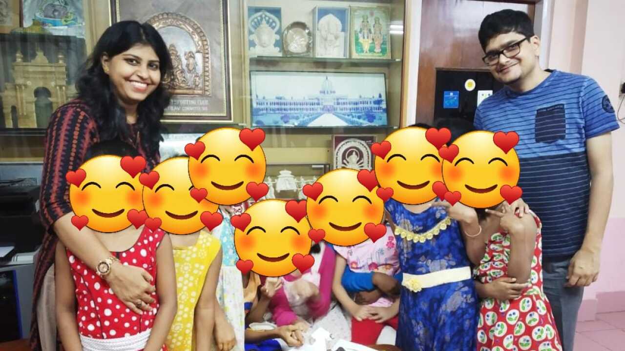 Moitrayee Banerjee with rescued kids