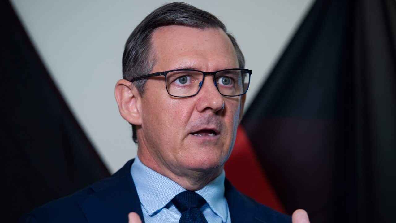 NT Chief Minister Michael Gunner addresses reporters after delivering the Northern Territory's 2021-22 budget to parliament in Darwin, Tuesday, May 4, 2021. (AAP Image/Aaron Bunch) NO ARCHIVING