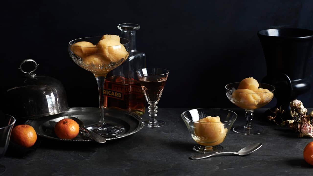 Mandarin and star anise sorbet