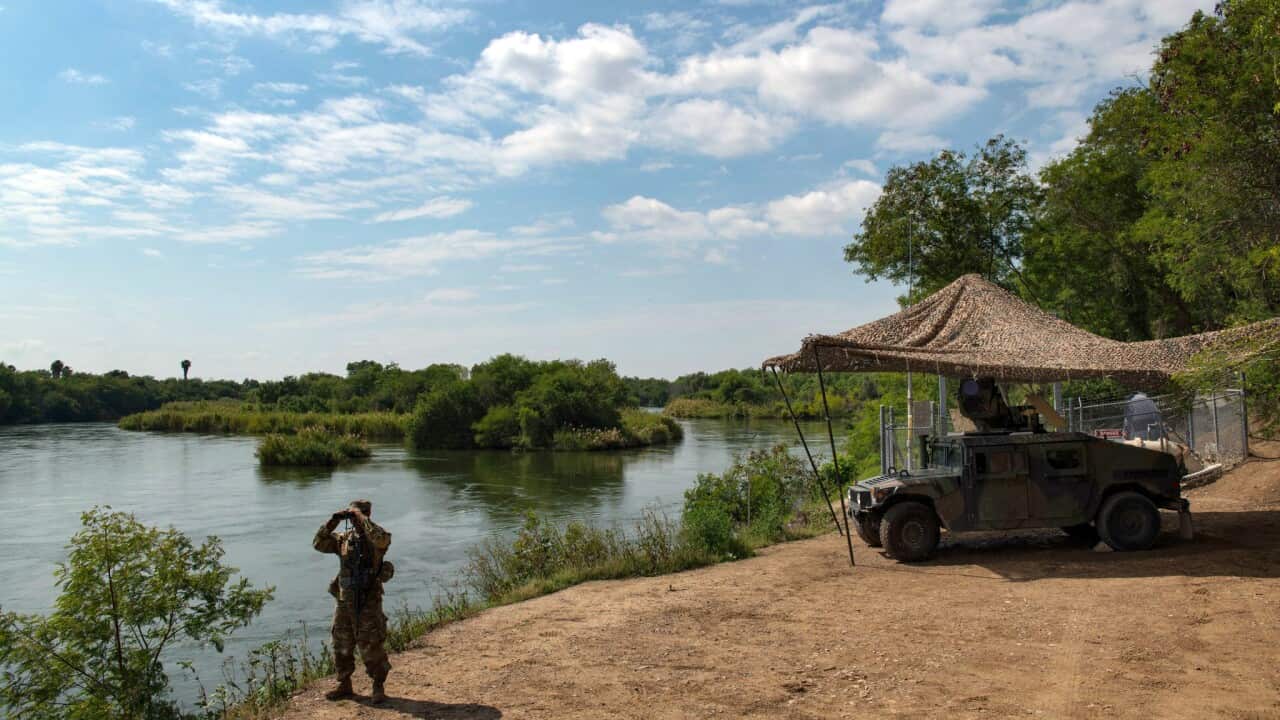 Members of the Texas National Guard at an outpost along the Rio Grande in Starr County, Tex., on Tuesday.