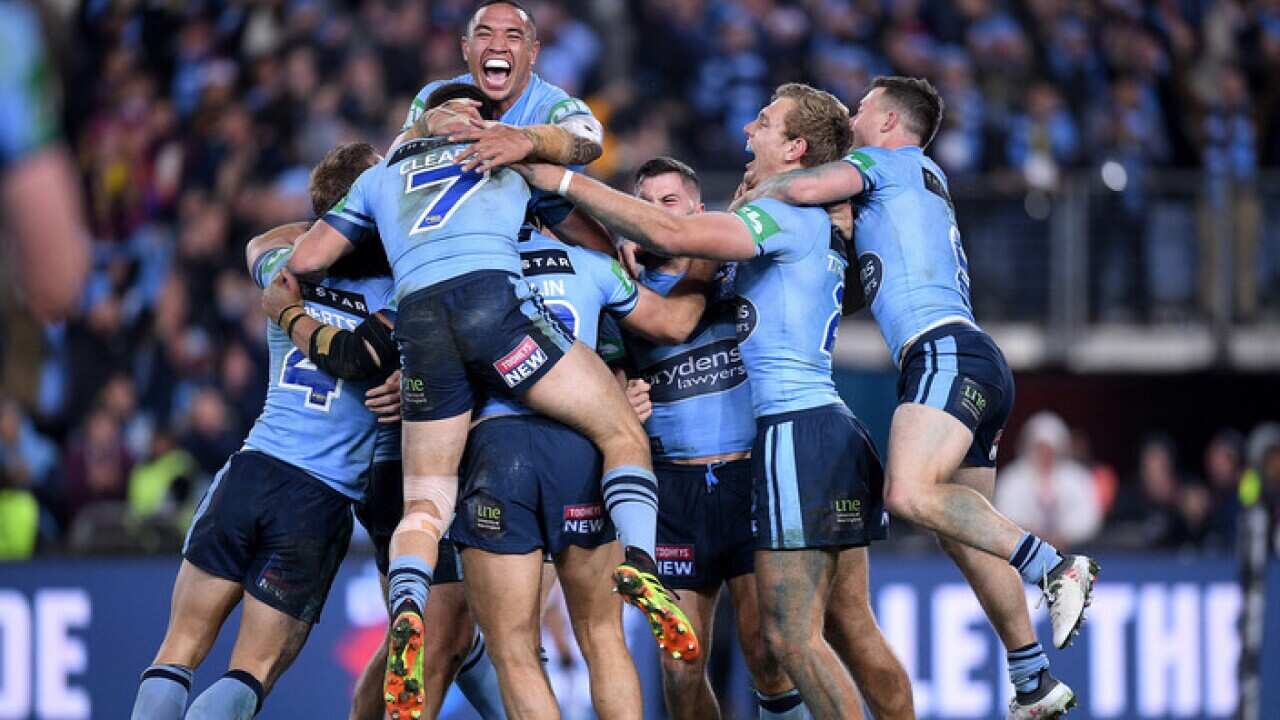 New South Wales celebrate their State of Origin series win