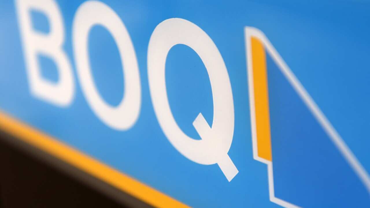 A Bank of Queensland sign