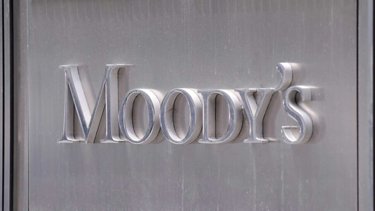 The sign outside the New York offices of Moody's Corporation