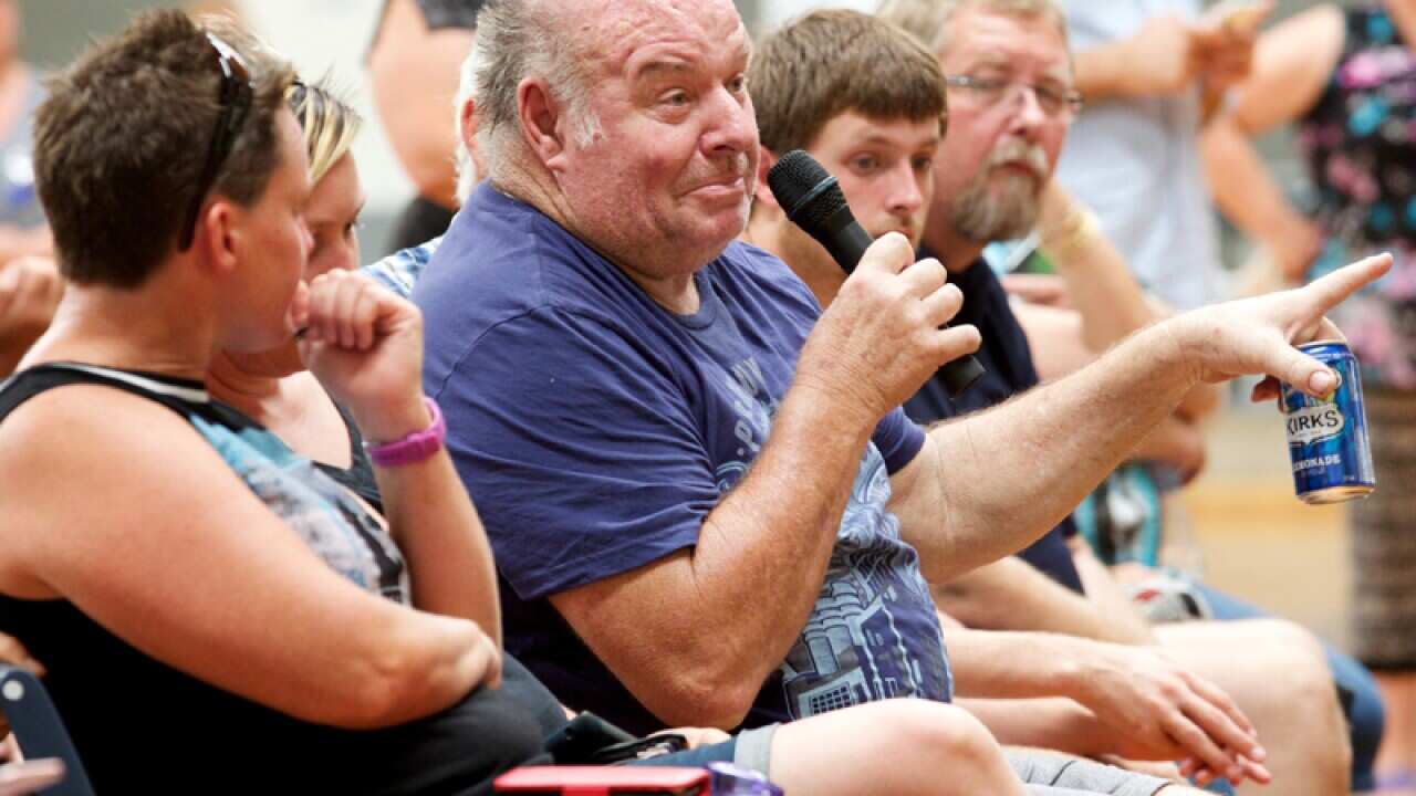 Residents from Waroona during a community briefing