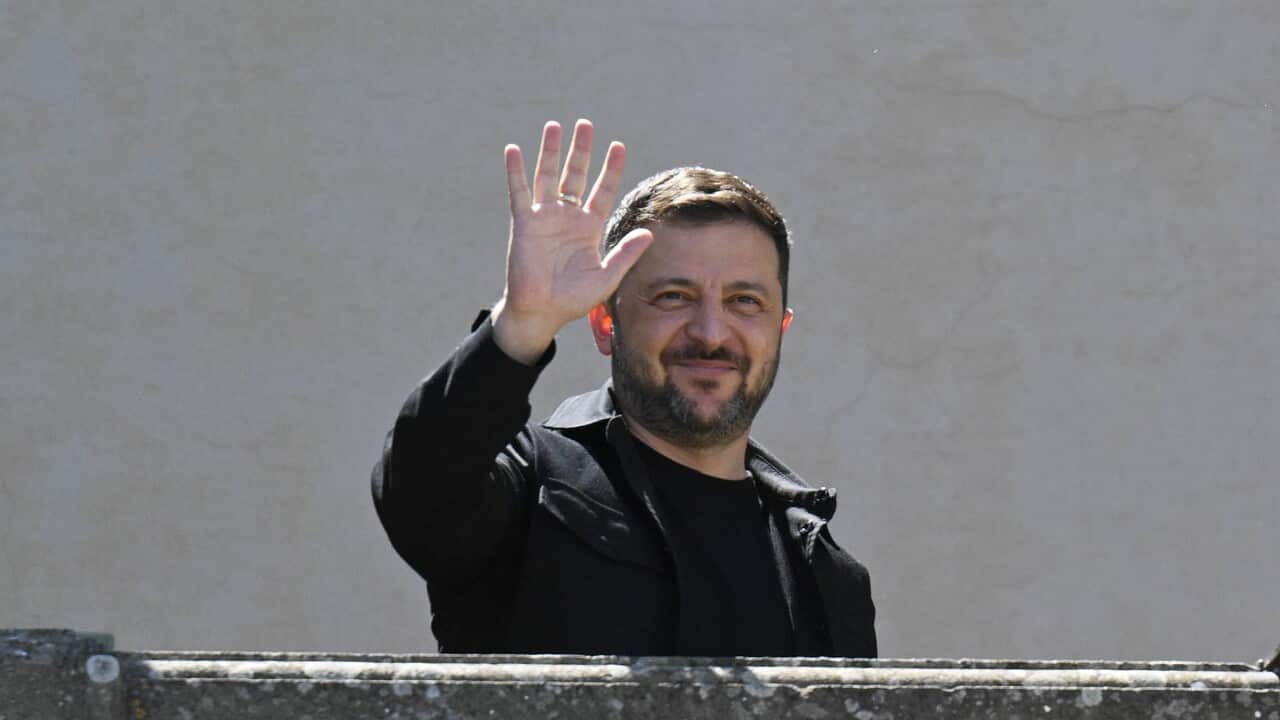 A split image of Vladimir Putin on the left and Donald Trump on the right.