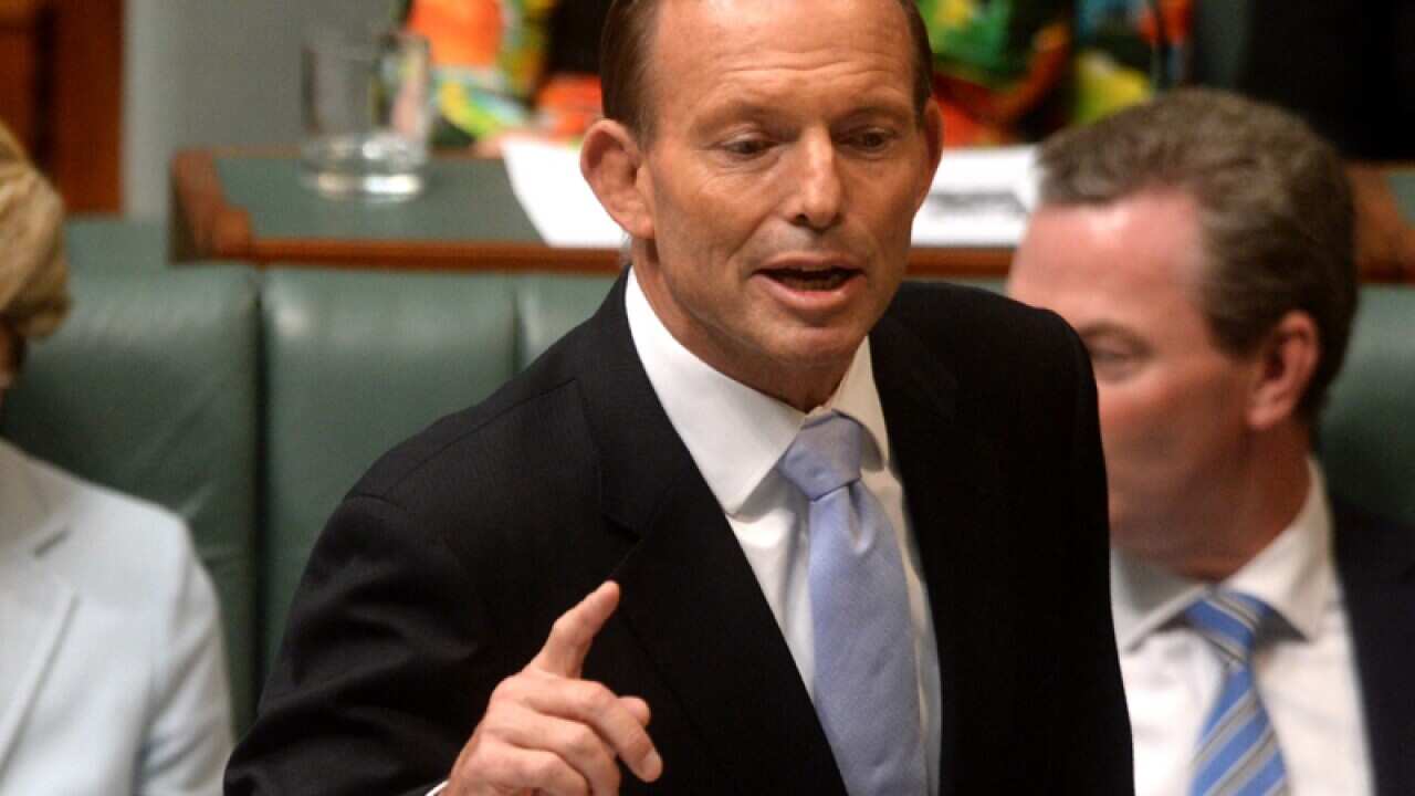 PM Tony Abbott during House of Representatives question time