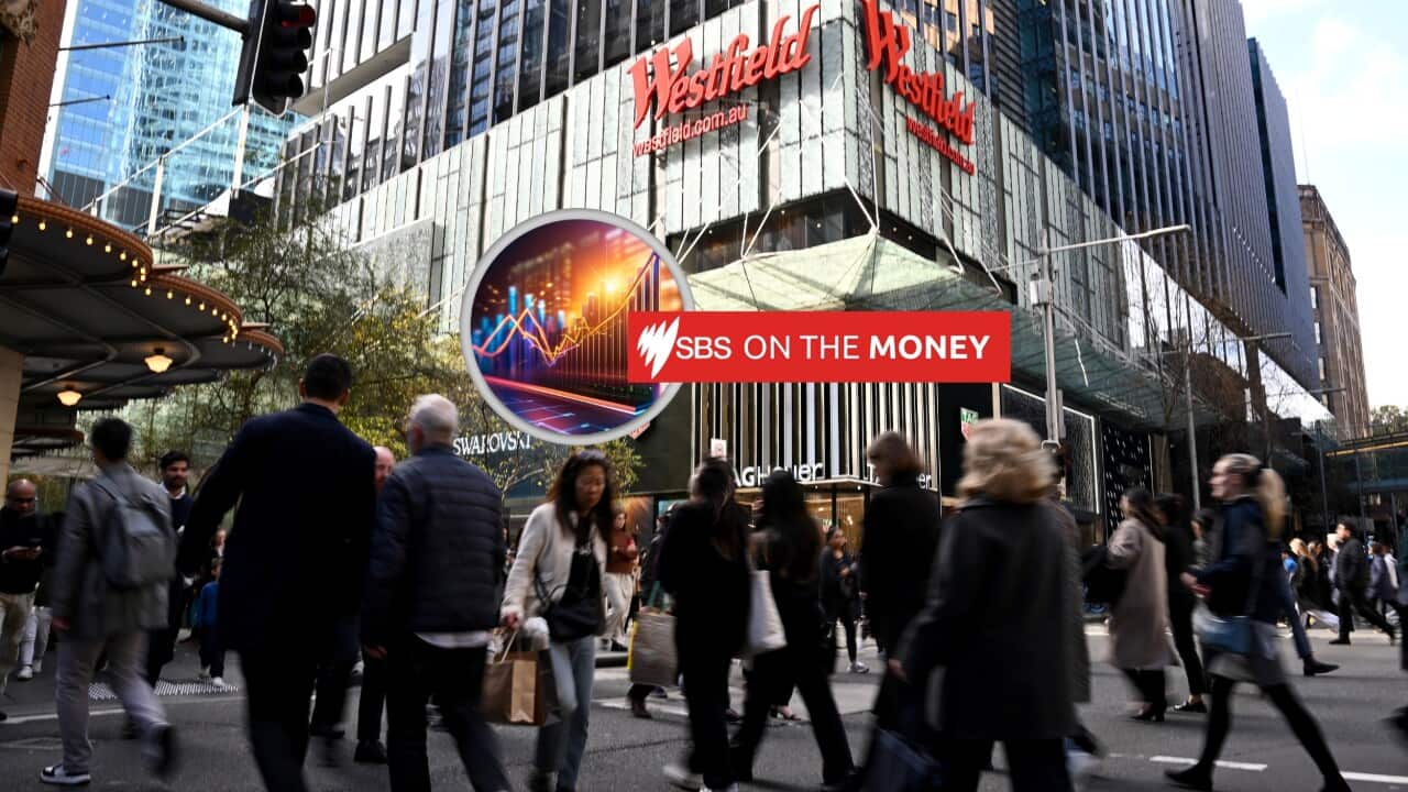 Shoppers outside of Westfield Shopping Centre