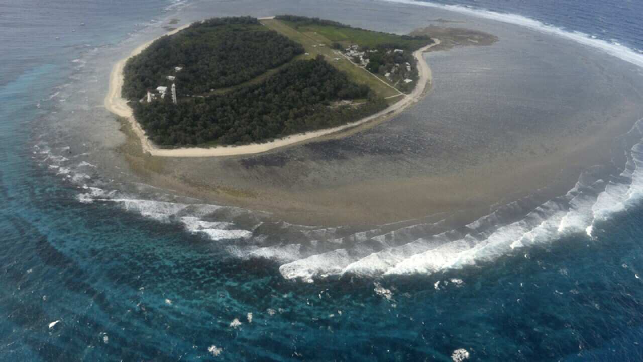 An aerial view of Lady Elliot Island in the Great Barrier Reef