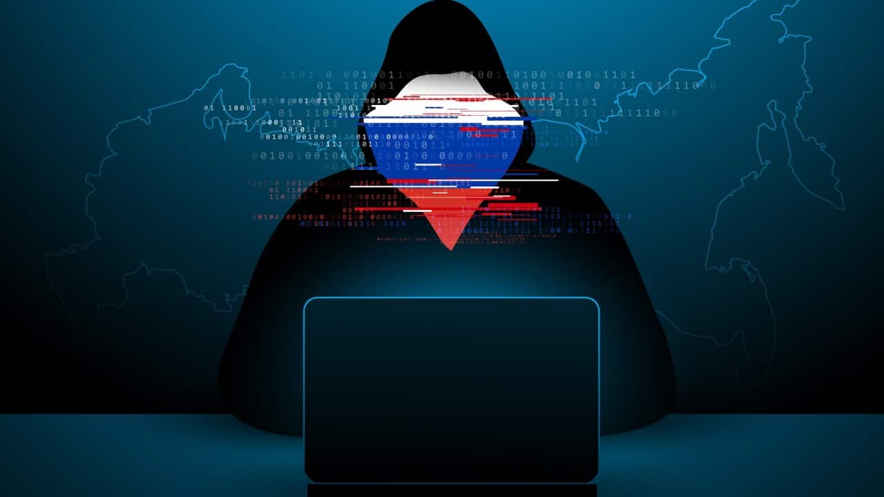 Russian hacker in a hoodie