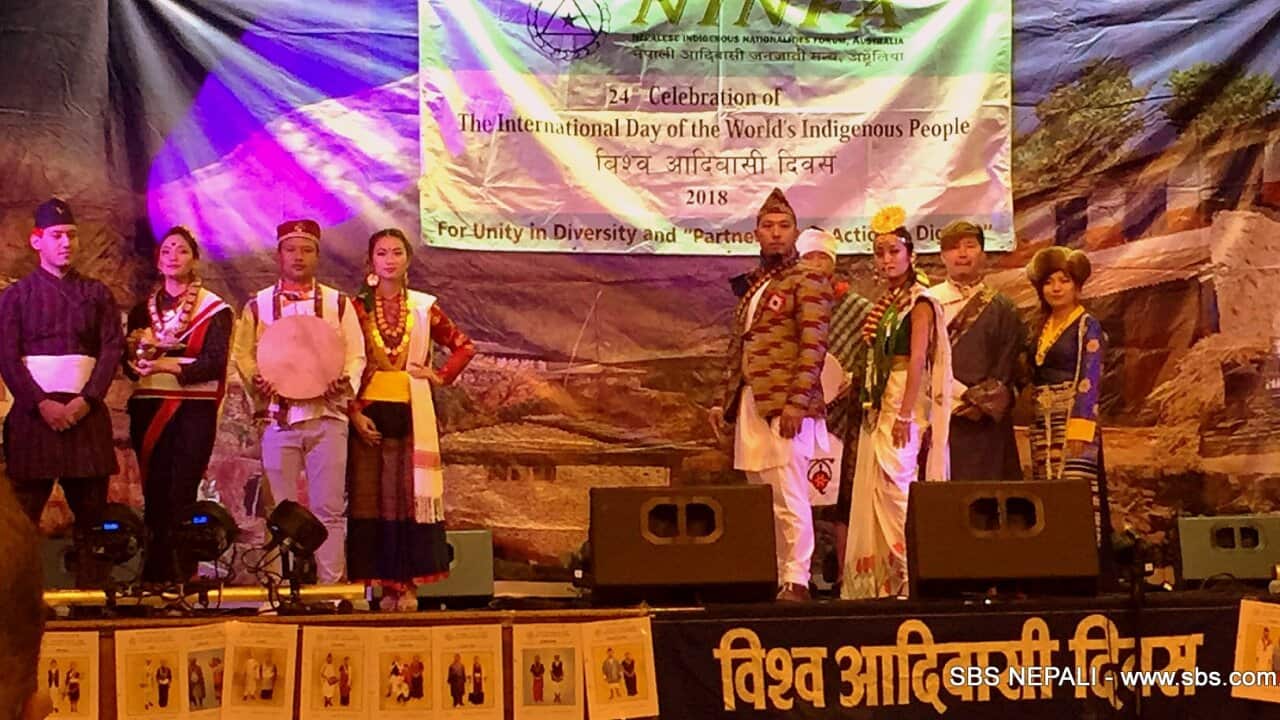 Costume display during World Indigenous Day celebration organized by Sydney's Nepali community on 11 August 2018.