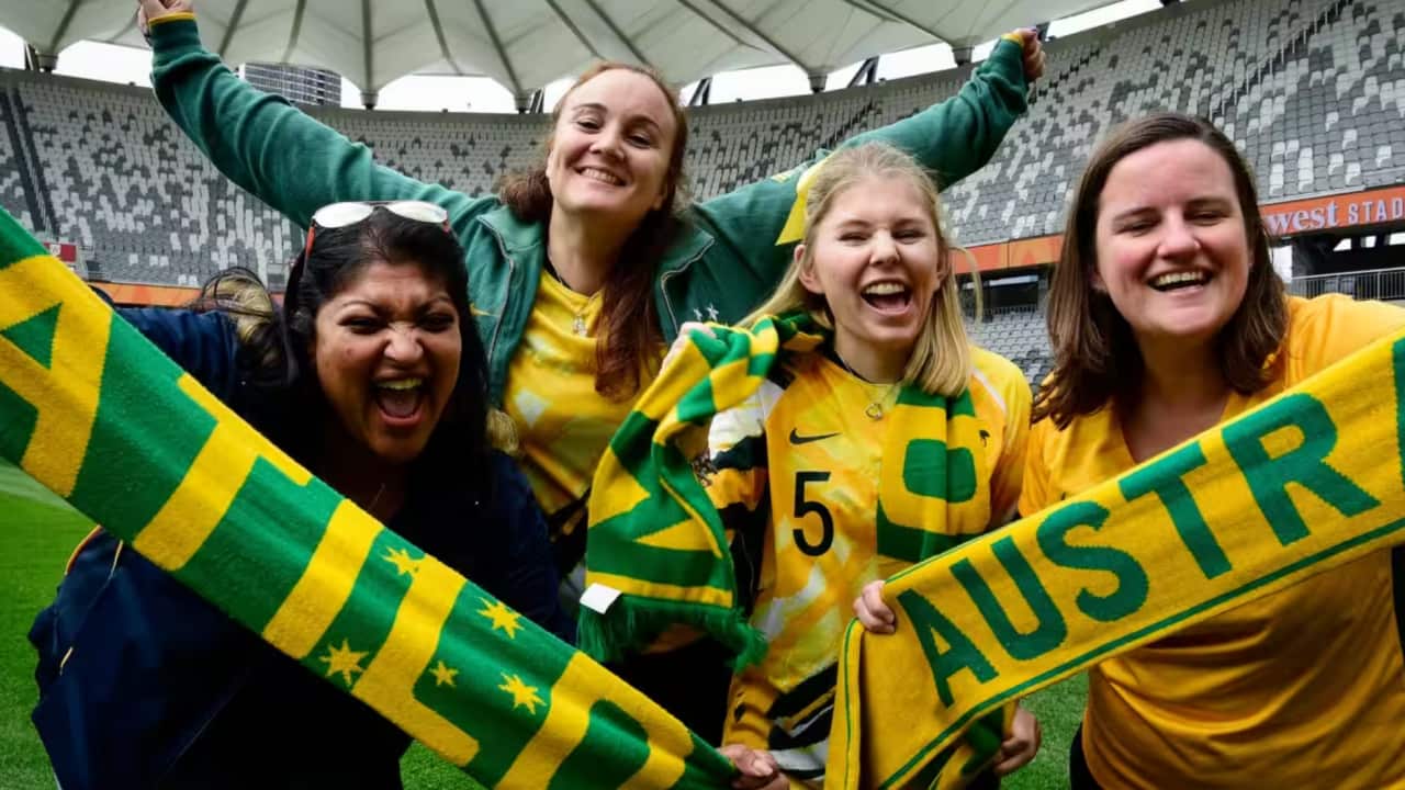 Matildas fans at Sydney stadium